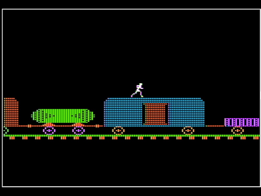 Gameplay of Track Attack for Apple II